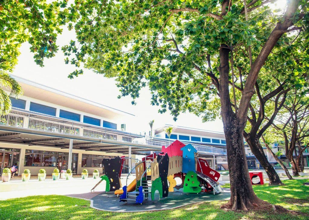 plenty of green, outdoor spaces surrounding the school