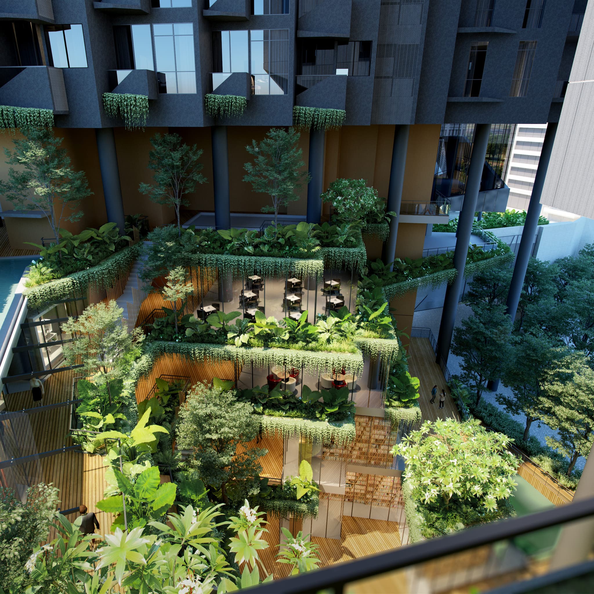 Odom Courtyard to residential