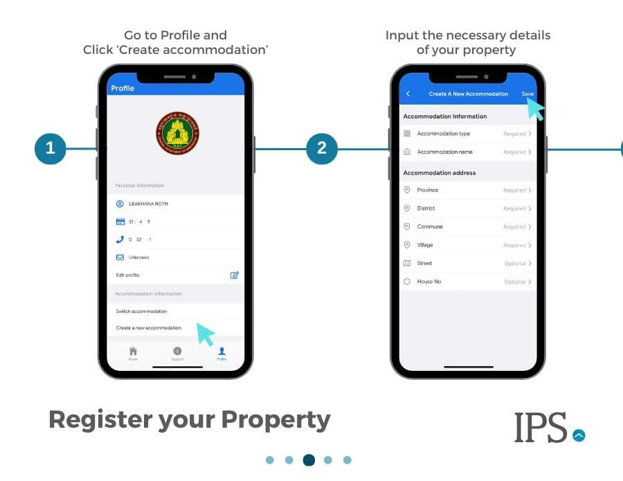 Registering accommodation using FPCS in Cambodia